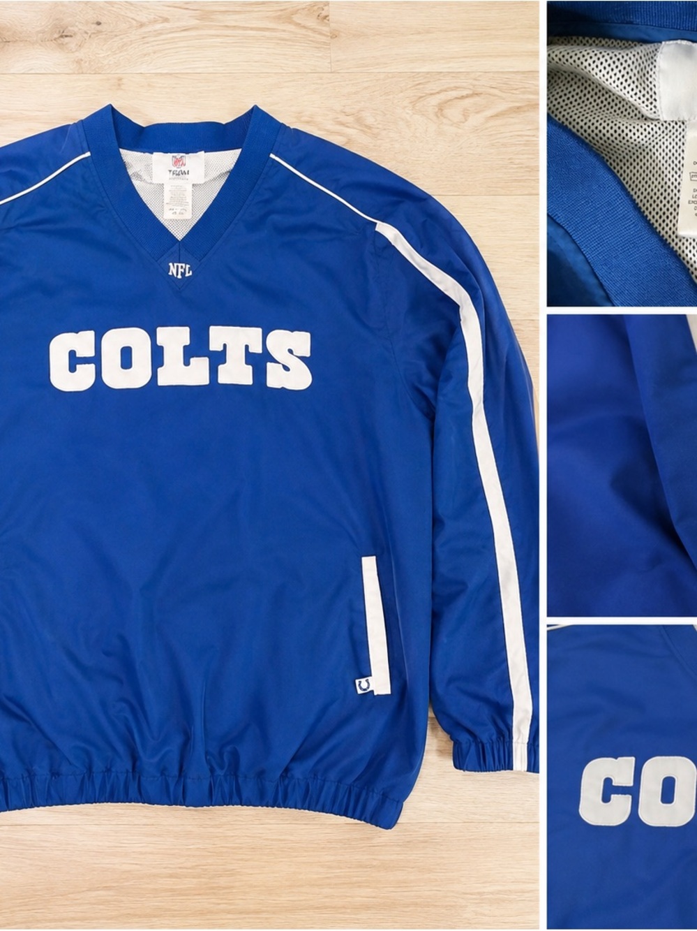 NFL Colts Blue and White Windbreaker Jacket